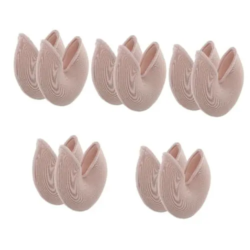 Produktbild: Gogogmee 5 Paare Fuß Zehenschutz Ballerinas Spitz Zulaufende Absätze Ballett-zehenschutz High Heels Zehenschutz Ballett Zehenkissen Damen-tangas Yoga-sockenschuhe Damen Hausschuhe Beige