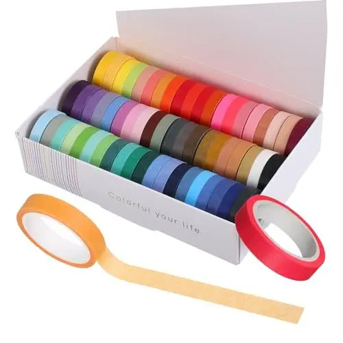 Produktbild: Gogogmee 60 Rollen Regenbogen Klebeband Zum Selbermachen Deko Klebeband Basteln Aufkleber Bunte Klebebänder Niedliches Washi Klebeband Dünnes Washi Klebeband Maler Klebeband