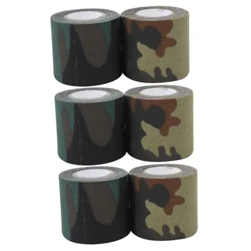 Produktbild: Gogogmee 6 Stk Tarnband für den Außenbereich camoing befestigungsband Schutzband elastische kohäsiver Verband elastische binde Klebeband mit Tarnmuster Tarnverband aus Stoff Vlies