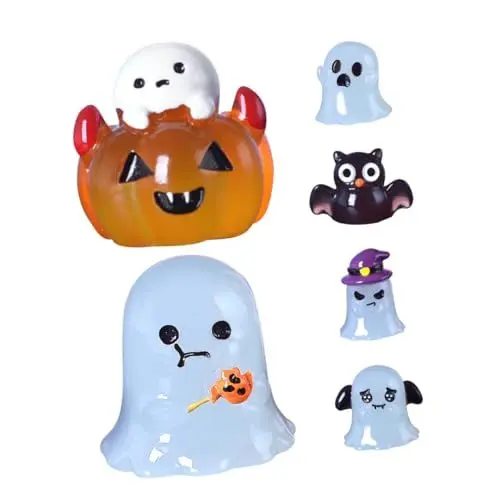 Produktbild: Gogogmee 6 Stück Halloween Szenen Layout Mini Geisterfiguren Aus Kunstharz Gemischter Stil Perfekt Für Halloween Dekorationen Gruselige Atmosphäre Für Partys Und Feiern