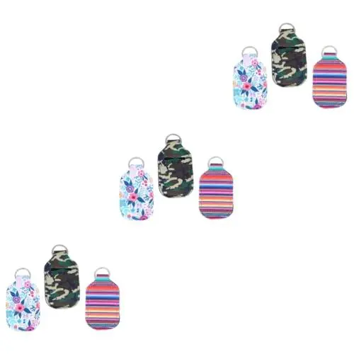 Produktbild: Gogogmee Leere Seifenspender 9 Stk Flaschenabdeckung Für Schlüsselbund Halter Schlüsselanhänger Schlüsselanhängerhalter Schlüsselringhalter Für Lippenbalsam Neopren