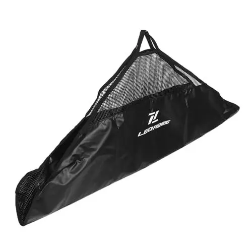 Produktbild: Gogogmee Fischbeutel Mit Lineal Zollstock Zum Angeln Turnier-wiegebeutel Zusammenklappbarer Wiege-fischbeutel Sling Stink Bag Wiegen Transporttasche Für Fische Fischmessgerät Pvc Black