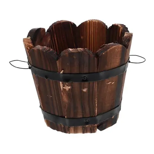 Produktbild: Gogogmee Stabiler Und Sicherer Retro-pflanzkübel Aus Holz Mit Griffen Gartenzubehör Kleiner Blumentopf Für Die Terrasse