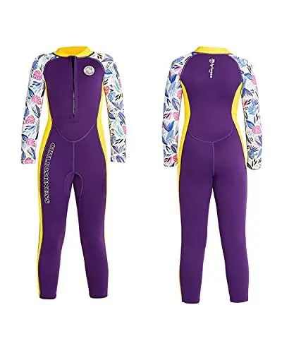 Produktbild: Gogokids Kinder Neoprenanzug, Mädchen Langer Taucheranzug, Front Reißverschluss, 2.5mm Ultrastretch Neopren, Geeignet zum Schwimmen, Surfen, Tauchen und für andere Wassersportarten