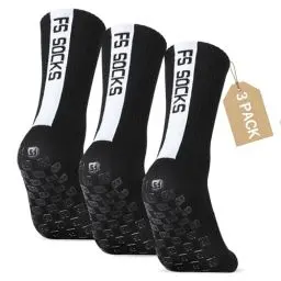 Produktbild: Gohanny Fußballsocken 3 Paar Grip Socken Fussball 35-39 für Männer Teenager Kinder Rutschfeste Fussballsocken Herren Anti Rutsch Fussball Socken für Basketball Wandern Laufe, Schwarz