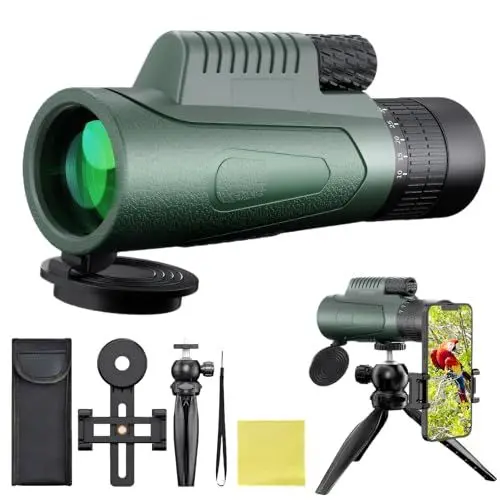 Produktbild: GOHHME 10-30 X 50 Monokular Teleskop Monokular Fernglas BAK4 Prisma Mehrschichtige Linsen Mit Stativ Handy-Clip Wasserdicht Fernglas Klein für Vogelbeobachtung Wandern Jagen Spiel Ansehen