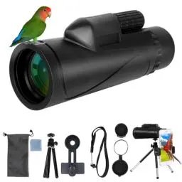 Produktbild: GOHHME 80X100 HD Monocular Telescope, Monokulare Fernrohr Erwachsene mit Smartphone-Halter Upgrade-Stativ, BAK4-Prisma Wasserdicht Handheld Monokular Vogelbeobachtung Jagd Konzert Fußballspiel