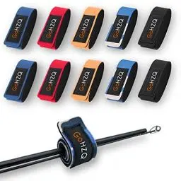 Produktbild: GoHZQ Angelrute Gürtel Elastische Gurte Halter Outdoor Supplies Einstellbar Dehnbare Angelrute Halterung Magic Band Angelgerät Krawatte Tasche Zubehör 5 Farben, 10 Packungen
