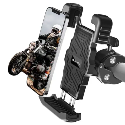 Produktbild: GoHZQ Handyhalterung Fahrrad Vibrationsgedämpft 360° Handyhalterung Motorrad Universal Lenker Halter für iPhone 15 14 13 Pro Max Plus Samsung S24, Alle 5
