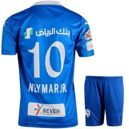 Produktbild: Gokaynex Neymar Jr. Al Hilal #10 Kinder Fußballtrikot Set, 2023/2024 Neue Saison, Kurzarm Trikot und Shorts für Unisex, Sporttrikot, Fußball-Trainingstrikots (152,Weiß Blau)