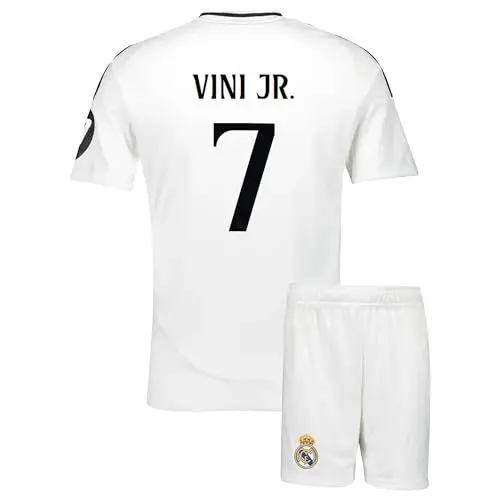 Produktbild: Gokaynex Qycksouth Vini Jr Real #7 Kinder für Trikot Fußballtrikot, 2024 Neue Saison, Kinder Trikot, Sporttrikot, Fußball-Trainingstrikots, Kinder Kommen Sie mit Shorts Fußball (164,Vini Jr #7)