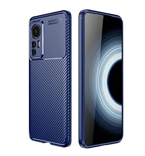 Produktbild: GOKEN Hülle für Xiaomi Mi 12T Pro, Schutzhülle TPU Silikon Handyhülle mit Stylisch Karbon Design, Stoßfest Bumper Case Soft Flex Cover, Blau