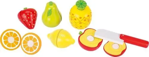 Produktbild: goki 51597 - Obst mit Klettverbindung - Zubehör für Spielküche und Kaufmannsladen aus Holz