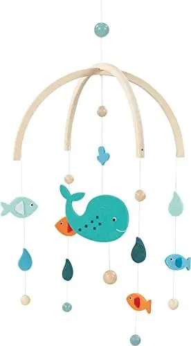 Produktbild: goki 52869 - Mobile Wal - niedliches Mobile aus Filz und Holz - perfekte Deko für Babyzimmer in harmonischen Farbdesign