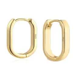 Produktbild: Gold Creolen Ohrringe Kleine Damen, Hypoallergen Silberne Geometrische Ohrringe Kleine Ohrringe Eckig Dicke Creolen Leichte Kleine Creolen Quadratische Gold Huggie Ohrringe Mädchen
