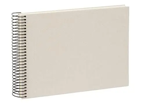 Produktbild: goldbuch 20723 Spiralalbum Bella Vista Foto Album, Fotoalbum mit 40 weiße Seiten, Erinnerungsalbum aus Leinen, Fotobuch für Bilder und Fotos zum Einkleben, Sandgrau, 24x 17cm
