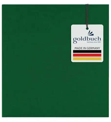 Produktbild: goldbuch 24806 Fotoalbum Summertime Trend, 25 x 25 cm, Fotobuch mit 60 weiße Seiten & Pergamin Trennblättern, Foto Album aus Leinen, Erinnerungsalbum, Dunkelgrün