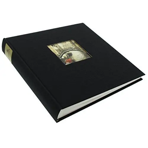 Produktbild: goldbuch 24897 Fotoalbum mit Fensterausschnitt, Bella Vista, Erinnerungsalbum 25 x 25 cm, Foto Album 60 weiße Seiten mit Pergamin-Trennblättern, Fotobuch aus Leinen, Schwarz