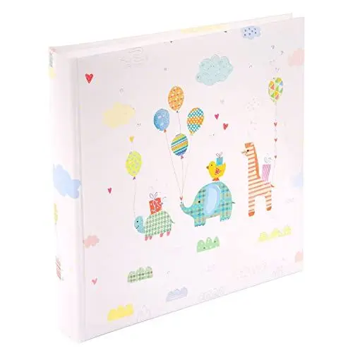 Produktbild: goldbuch 24 469 Babyfotobuch Unisex, Babyalbum Weiß, Foto Buch Einband Kunstdruck mit Silberprägung, Fotoalbum Animal Parade, 25 x 25 x 4 cm