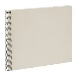 Produktbild: goldbuch 25323 Spiralalbum Bella Vista, Foto Album 35 x 30 cm, Fotoalbum mit 40 weiße Seiten, Erinnerungsalbum aus Leinen, Fotobuch für Bilder und Fotos zum Einkleben, Sandgrau