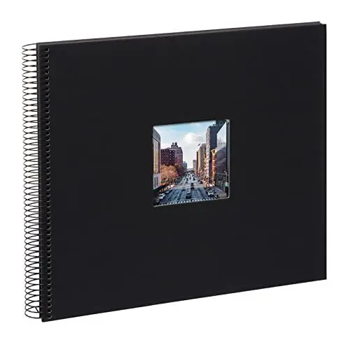 Produktbild: goldbuch 25977 Spiralalbum mit Bildausschnitt, Bella Vista, Foto Album 35 x 30 cm, Fotoalbum mit 40 schwarze Seiten, Erinnerungsalbum aus Leinen, Fotobuch für Bilder und Fotos zum Einkleben, Schwarz