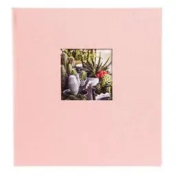 Produktbild: goldbuch 27722 Fotoalbum mit Bildausschnitt, Bella Vista, Erinnerungsalbum 30 x 31 cm, Foto Album 60 weiße Seiten mit Pergamin-Trennblättern, Fotobuch aus Leinen, Rosé