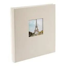 Produktbild: goldbuch 27723 Fotoalbum mit Bildausschnitt, Bella Vista, Erinnerungsalbum 30 x 31 cm, Foto Album 60 weiße Seiten mit Pergamin-Trennblättern, Fotobuch aus Leinen, Sandgrau