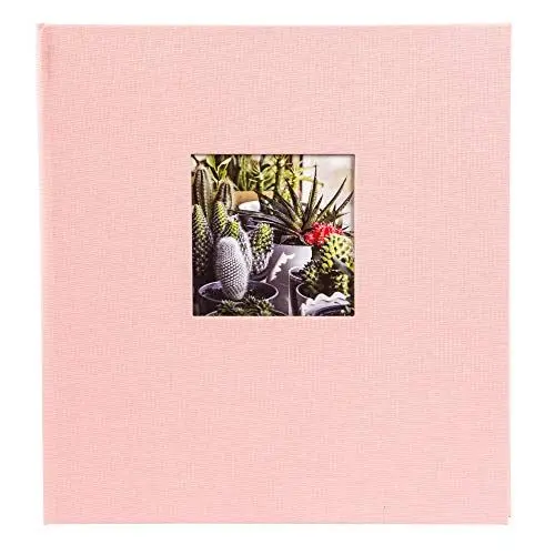 Produktbild: goldbuch 27942 Fotoalbum mit Bildausschnitt, Bella Vista, Erinnerungsalbum 30 x 31 cm, Foto Album 60 schwarze Seiten mit Pergamin-Trennblättern, Fotobuch aus Leinen, Rosé