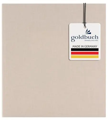 Produktbild: goldbuch 31605 Fotoalbum Summertime Trend 2, Fotobuch mit 100 weißen Seiten mit Pergamin Trennblätter, Foto Album mit Leinen Einband, bis zu 600 Bilder, Hochwertiges Papier, Beige, 30 x 31 cm