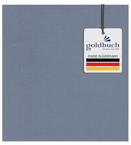 Produktbild: goldbuch 31607 Fotoalbum Summertime Trend 2, Fotobuch mit 100 weißen Seiten mit Pergamin Trennblätter, Foto Album mit Leinen Einband, bis zu 600 Bilder, Hochwertiges Papier, Blau / Grau, 30 x 31 cm