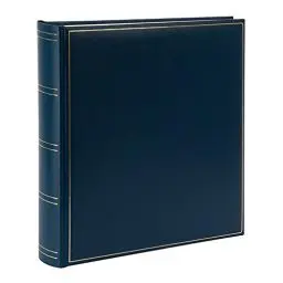 Produktbild: goldbuch 31 384 Fotoalbum Classic mit 100 weiße Seiten und Pergamin Trennblätter, Fotobuch mit Kunstleder Einband und Goldprägung, Foto Album zum Einkleben, Erinnerungsalbum 30 x 31 x 6 cm, Blau