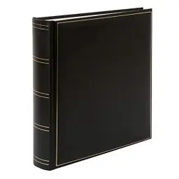 Produktbild: goldbuch 31 385 Fotoalbum Classic mit 100 weiße Seiten und Pergamin Trennblätter, Fotobuch mit Kunstleder Einband und Goldprägung, Album zum Einkleben, Erinnerungsalbum 30 x 31 x 6 cm, schwarz