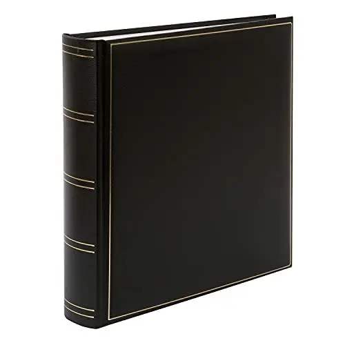 Produktbild: goldbuch 31 385 Fotoalbum Classic mit 100 weiße Seiten und Pergamin Trennblätter, Fotobuch mit Kunstleder Einband und Goldprägung, Album zum Einkleben, Erinnerungsalbum 30 x 31 x 6 cm, schwarz