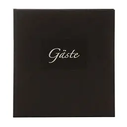 Produktbild: goldbuch 48045 Gästebuch mit Lesezeichen Seda, 23 x 25 cm, Hochzeitsgästebuch mit 176 weiße Blankoseiten Schreibpapier, Einband Kunstdruck gerippt mit Silberprägung, Schwarz