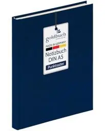 Produktbild: goldbuch 64 0102 Leinen Notizbuch Summertime Note A5, Bullet Journal mit 200 Seiten dotted creme Papier 100g/m², säurefrei & tintenecht, Hardcover Notizheft mit Lesezeichen & Fadenheftung, Blau