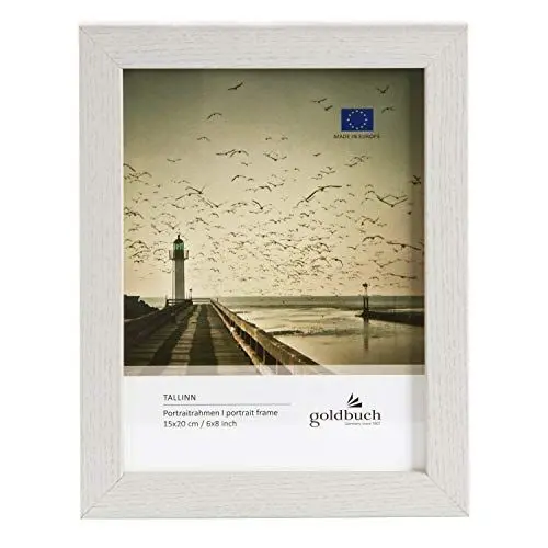 Produktbild: goldbuch 92 0394 Bilderrahmen Tallinn aus Holz, Fotorahmen für Bild im 15x20 cm Format, Portraitrahmen mit Aufsteller & Wandhalterung, Einzelrahmen aus MDF, Foto Rahmen, weiß