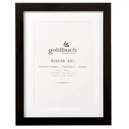 Produktbild: goldbuch 960293 Portraitrahmen Modern Art, Bilderrahmen für 1 Bild im Format 13 x 18 cm, Galerierahmen mit Aufsteller und weißem Passepartout, Metallrahmen, Einzelrahmen, Foto Rahmen, Metall, Schwarz