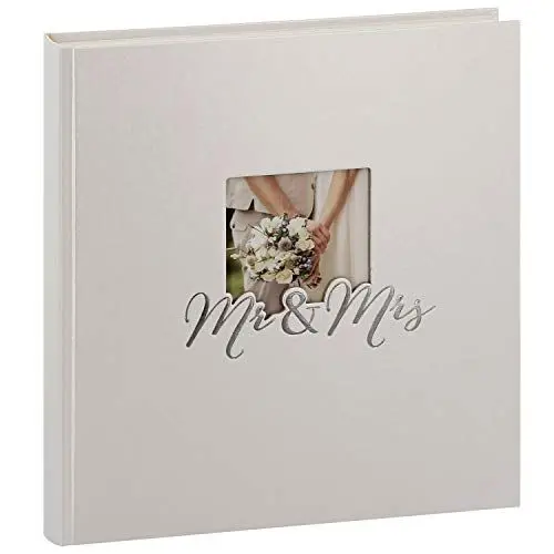 Produktbild: goldbuch Hochzeitsalbum Mr. & Mrs, Fotoalbum mit 60 weißen Seiten & Pergamin, Erinnerungsalbum mit Ausstanzung für eigenes Bild, Album aus veredeltem Papier mit Silberprägung, ca. 30 x 31 x 4 cm
