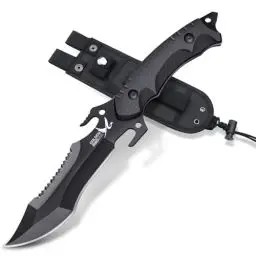 Produktbild: Golden Bird Outdoor Messer, Full Tang Survival Messer Feststehende Klinge D2 Stahl Jagdmesser mit Scheide Überlebensmesser mit G10 Griff Bushcraft Messer