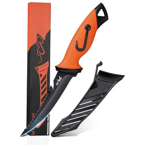 Produktbild: Golden Bird Outdoor Messer Survival Messer mit Säge Jagdmesser Feststehende Klinge mit Scheide, Gürtelmesser Outdoormesser für Camping Angel Wandern
