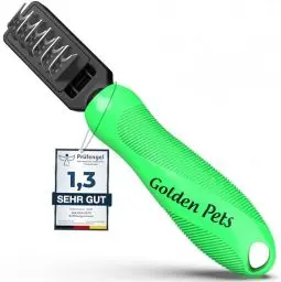 Produktbild: Profi Entfilzungsmesser für Hunde und Katzen - Entfernt Knoten und Verfilzungen, kurz bis langhaar Fell geeignet Kleine - große Tiere Abgerundete Klinge + Gratis Pflegehandbuch