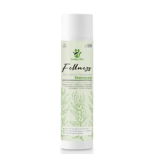 Produktbild: Golden Pets® Fellglanz Hundeshampoo 250 ml - Glänzendes Fell & bessere Kämmbarkeit, alle Hunderassen, 100% natürlich & vegan - Optimierter pH-Wert + neues E-Book