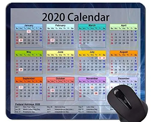 Produktbild: Goldene erstklassige Mausunterlage des Kalender-2020 rutschfest, Bunte Mausunterlagen