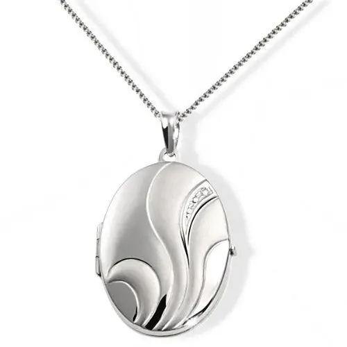 Produktbild: Goldmaid Damen-Collier 925 Sterlingsilber Medaillon Wave 45 cm Panzerkette
