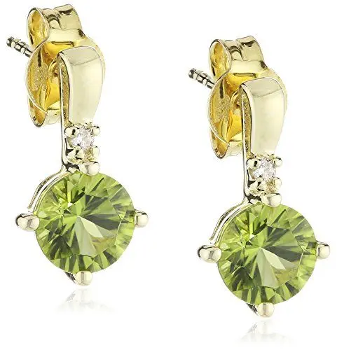 Produktbild: Goldmaid Damen-Ohrstecker 333 Gelbgold 2 Peridots hellgrün 2 Diamanten Ohrringe Brillanten Schmuck