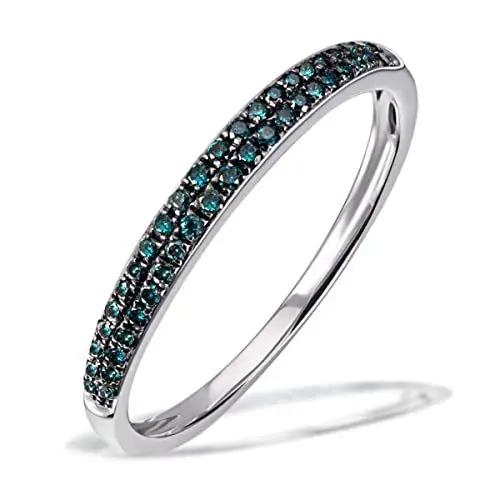 Produktbild: Goldmaid Damen-Ring Glamour 375 Weißgold rhodiniert Diamant (0.20 ct) grün Brillantschliff Gr. 58 (18.5) - Pa R06227WG58 Verlobungsring Diamantring