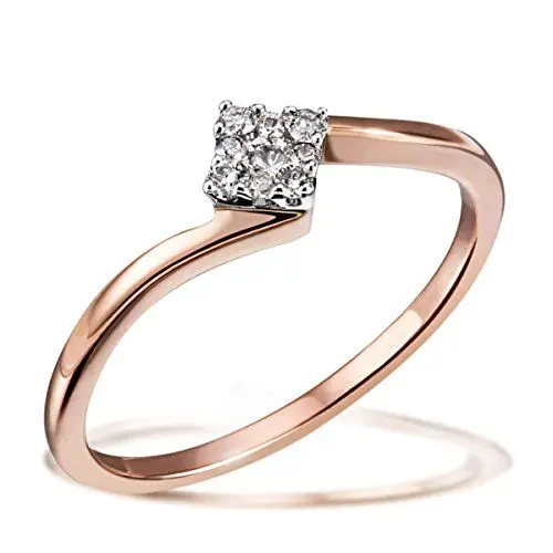 Produktbild: Goldmaid Damen-Ring Glamour 585 Rotgold teilrhodiniert Diamant (0.10 ct) Brillantschliff weiß Gr. 58 (18.5) - Pa R4253RG58 Verlobungsring Diamantring