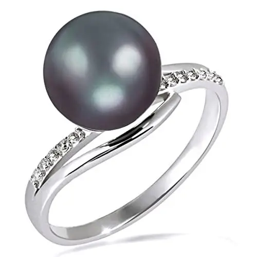 Produktbild: Goldmaid Damen-Ring Tahiti Perls 585 Weißgold 13 Diamanten 0,12 ct. 1 Tahiti Perle Gr. 54 Pe R5739WG54 Brillanten Diamantring Verlobung