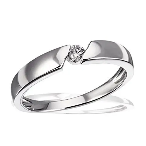 Produktbild: Goldmaid Damen-Ring Trauring 925 Silber rhodiniert Diamant (0.08 ct) Brillantschliff weiß Gr. 54 (17.2)