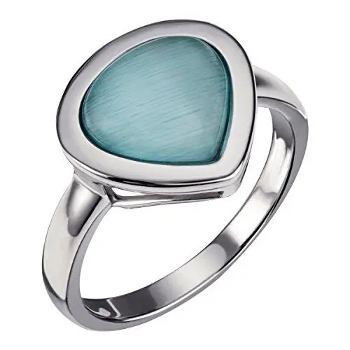 Produktbild: Goldmaid Damen-Ring aquamarinfarbener Glaskristall 925 Silber rhodiniert Glas Tropfenschliff blau Gr. 58 (18.5) - Fa R6915S58 Schmuck